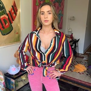 Striped Button Up Top